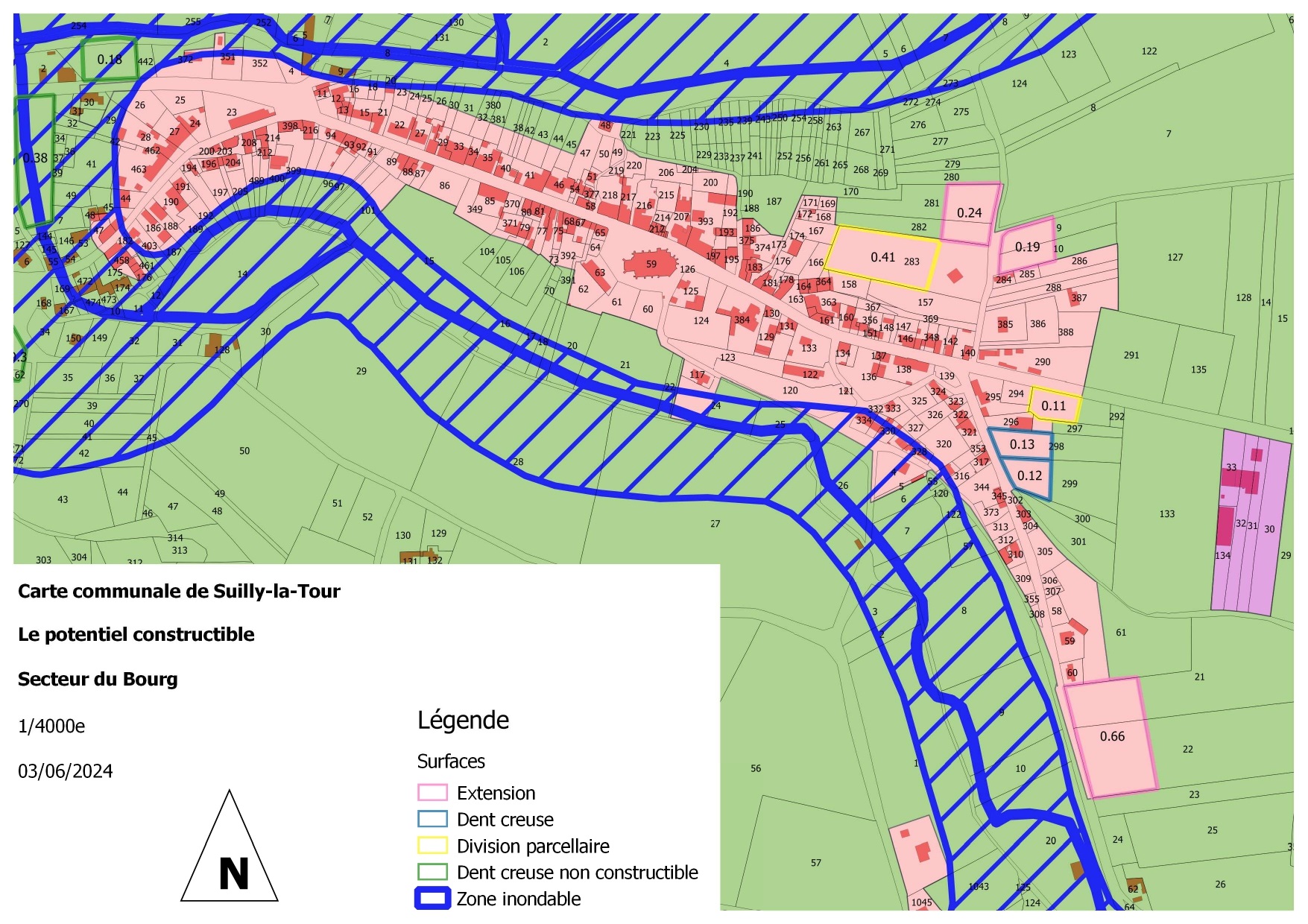 Plan bourg Suilly la Tour